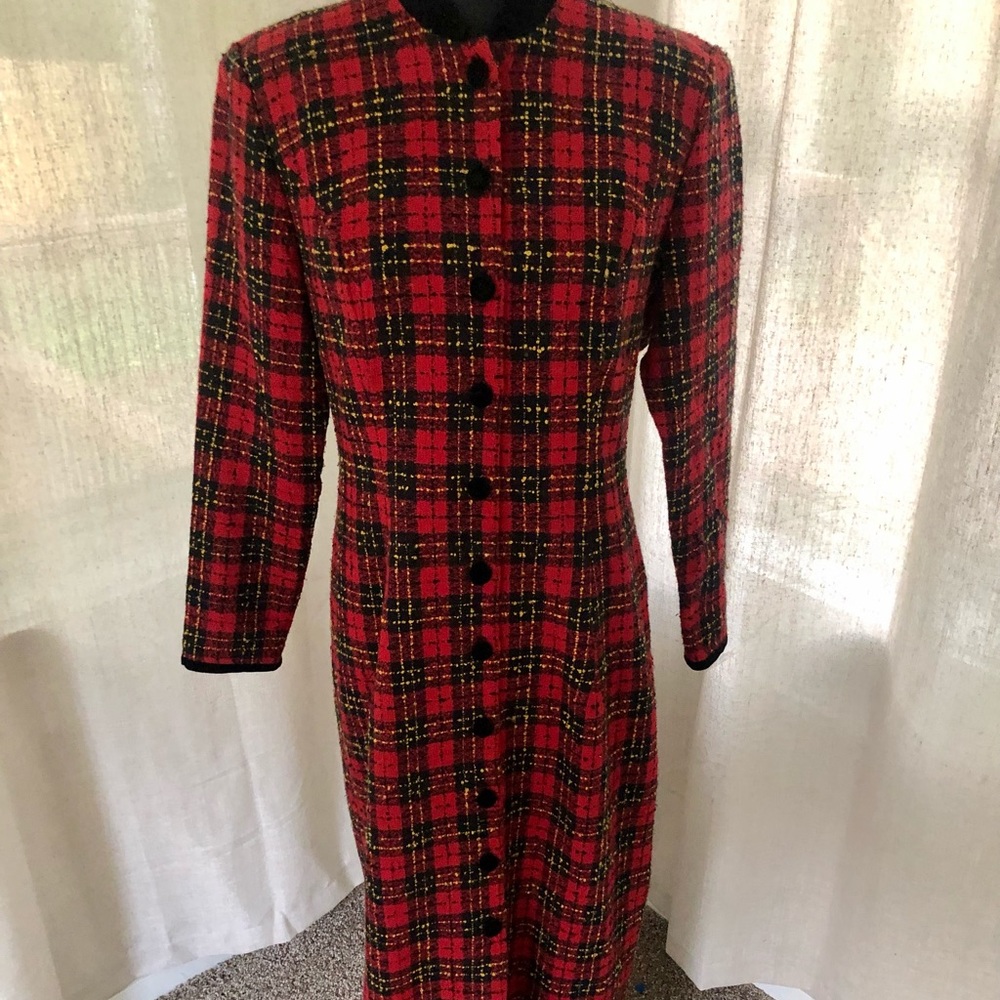 60's Vintage Misty Lane Long Plaid Dress